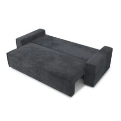 Canapé Droit MARIUS Convertible Velours Côtelé Anthracite 13 Canapé Droit MARIUS Convertible Velours Côtelé Anthracite -Mobilia Soldes canape droit marius convertible velours cotele gris anthracite 3