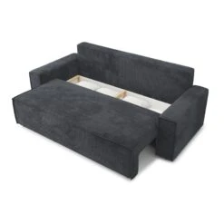 Canapé Droit MARIUS Convertible Velours Côtelé Anthracite 14 Canapé Droit MARIUS Convertible Velours Côtelé Anthracite -Mobilia Soldes canape droit marius convertible velours cotele gris anthracite 4