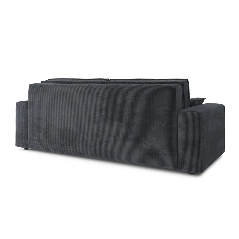 Canapé Droit MARIUS Convertible Velours Côtelé Anthracite 8 Canapé Droit MARIUS Convertible Velours Côtelé Anthracite – Image 6