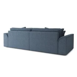 Canapé Droit MARTY Fixe Tissu Bouclette Bleu Gris 4 Places -Mobilia Soldes canape droit marty fixe tissu bclette bleu 4 places 3