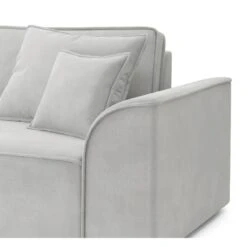 Canapé Droit MARTY Fixe Tissu Gris Clair 3 Places -Mobilia Soldes canape droit marty fixe tissu gris clair 3 places 4