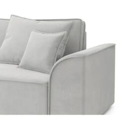 Canapé Droit MARTY Fixe Tissu Gris Clair 4 Places -Mobilia Soldes canape droit marty fixe tissu gris clair 4 places 4