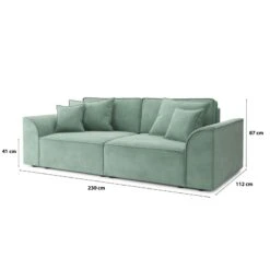 Canapé Droit MARTY Fixe Tissu Vert D'eau 3 Places 17 Canapé Droit MARTY Fixe Tissu Vert D'eau 3 Places -Mobilia Soldes canape droit marty fixe tissu vert 3 places 7