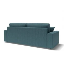 Canapé Droit MILO Convertible Tissu Bleu Paon 3 Places -Mobilia Soldes canape droit milo convertible tissu bleu paon 3 places 5