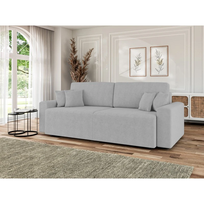 Canapé Droit MILO Convertible Tissu Gris 3 Places 10 Canapé Droit MILO Convertible Tissu Gris 3 Places – Image 8