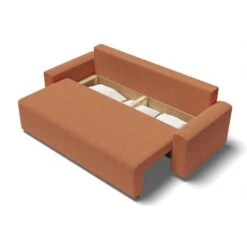 Canapé Droit MILO Convertible Tissu Rouille 3 Places -Mobilia Soldes canape droit milo convertible tissu rouille 3 places 4