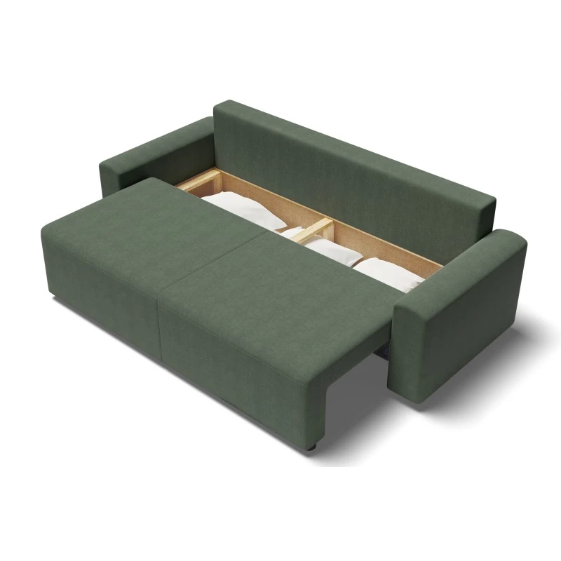 Canapé Droit MILO Convertible Tissu Vert 3 Places 7 Canapé Droit MILO Convertible Tissu Vert 3 Places – Image 5