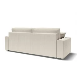 Canapé Droit MILO Convertible Velours Côtelé Beige 3 Places -Mobilia Soldes canape droit milo convertible velours cotele beige 3 places 5