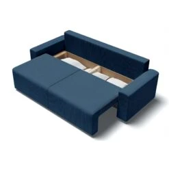 Canapé Droit MILO Convertible Velours Côtelé Bleu Cobalt 3 Places -Mobilia Soldes canape droit milo convertible velours cotele bleu cobalt 3 places 4