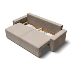 Canapé Droit MILO Convertible Velours Côtelé Grège 3 Places 16 Canapé Droit MILO Convertible Velours Côtelé Grège 3 Places -Mobilia Soldes canape droit milo convertible velours cotele grege 3 places 4