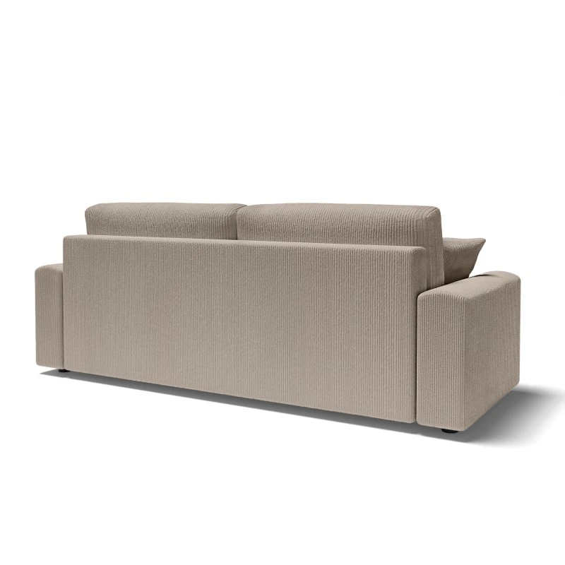 Canapé Droit MILO Convertible Velours Côtelé Grège 3 Places 8 Canapé Droit MILO Convertible Velours Côtelé Grège 3 Places – Image 6
