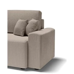 Canapé Droit MILO Convertible Velours Côtelé Grège 3 Places 18 Canapé Droit MILO Convertible Velours Côtelé Grège 3 Places -Mobilia Soldes canape droit milo convertible velours cotele grege 3 places 6