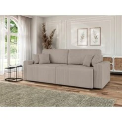 Canapé Droit MILO Convertible Velours Côtelé Grège 3 Places 20 Canapé Droit MILO Convertible Velours Côtelé Grège 3 Places -Mobilia Soldes canape droit milo convertible velours cotele grege 3 places 8