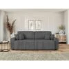 Canapé Droit MILO Convertible Velours Côtelé Gris Souris 3 Places -Mobilia Soldes canape droit milo convertible velours cotele gris souris 3 places