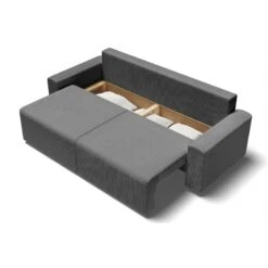 Canapé Droit MILO Convertible Velours Côtelé Gris Souris 3 Places -Mobilia Soldes canape droit milo convertible velours cotele gris souris 3 places 4