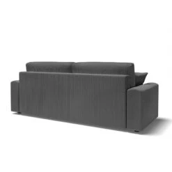 Canapé Droit MILO Convertible Velours Côtelé Gris Souris 3 Places -Mobilia Soldes canape droit milo convertible velours cotele gris souris 3 places 5