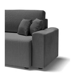 Canapé Droit MILO Convertible Velours Côtelé Gris Souris 3 Places -Mobilia Soldes canape droit milo convertible velours cotele gris souris 3 places 6