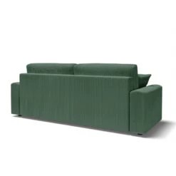 Canapé Droit MILO Convertible Velours Côtelé Vert 3 Places -Mobilia Soldes canape droit milo convertible velours cotele vert 3 places 5