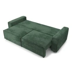 Canapé Droit MIRA Convertible Velours Côtelé Vert 3 Places 13 Canapé Droit MIRA Convertible Velours Côtelé Vert 3 Places -Mobilia Soldes canape droit mira convertible velours cotele vert 3 places 3