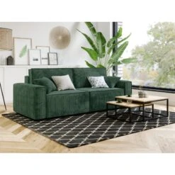 Canapé Droit MIRA Convertible Velours Côtelé Vert 3 Places 17 Canapé Droit MIRA Convertible Velours Côtelé Vert 3 Places -Mobilia Soldes canape droit mira convertible velours cotele vert 3 places 7