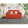 Canapé Droit MIRA Fixe Tissu Rouille 2 Places -Mobilia Soldes canape droit mira fixe tissu terracotta 2 places