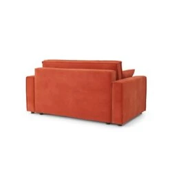 Canapé Droit MIRA Fixe Tissu Rouille 2 Places -Mobilia Soldes canape droit mira fixe tissu terracotta 2 places 3