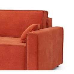 Canapé Droit MIRA Fixe Tissu Rouille 2 Places -Mobilia Soldes canape droit mira fixe tissu terracotta 2 places 4