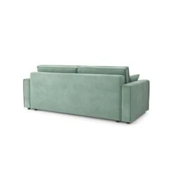 Canapé Droit MIRA Fixe Tissu Vert D'eau 3 Places -Mobilia Soldes canape droit mira fixe tissu vert 3 places 3