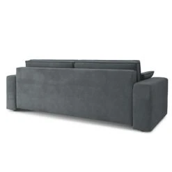 Canapé Droit MIRAGE Convertible Velours Gris Souris -Mobilia Soldes canape droit mirage convertible velours gris souris 5