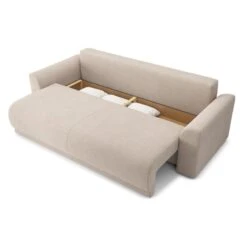 Canapé Droit NOVA Convertible Tissu Beige 3 Places -Mobilia Soldes canape droit nova convertible tissu beige 4