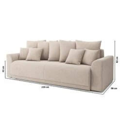 Canapé Droit NOVA Convertible Tissu Beige 3 Places -Mobilia Soldes canape droit nova convertible tissu beige 9