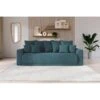 Canapé Droit NOVA Convertible Tissu Bleu Paon 3 Places -Mobilia Soldes canape droit nova convertible tissu bleu paon