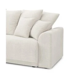 Canapé Droit NOVA Convertible Tissu Bouclette Blanc 3 Places -Mobilia Soldes canape droit nova convertible tissu bouclette blanc 6