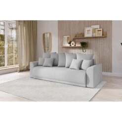 Canapé Droit NOVA Convertible Tissu Gris 3 Places 20 Canapé Droit NOVA Convertible Tissu Gris 3 Places -Mobilia Soldes canape droit nova convertible tissu gris 8