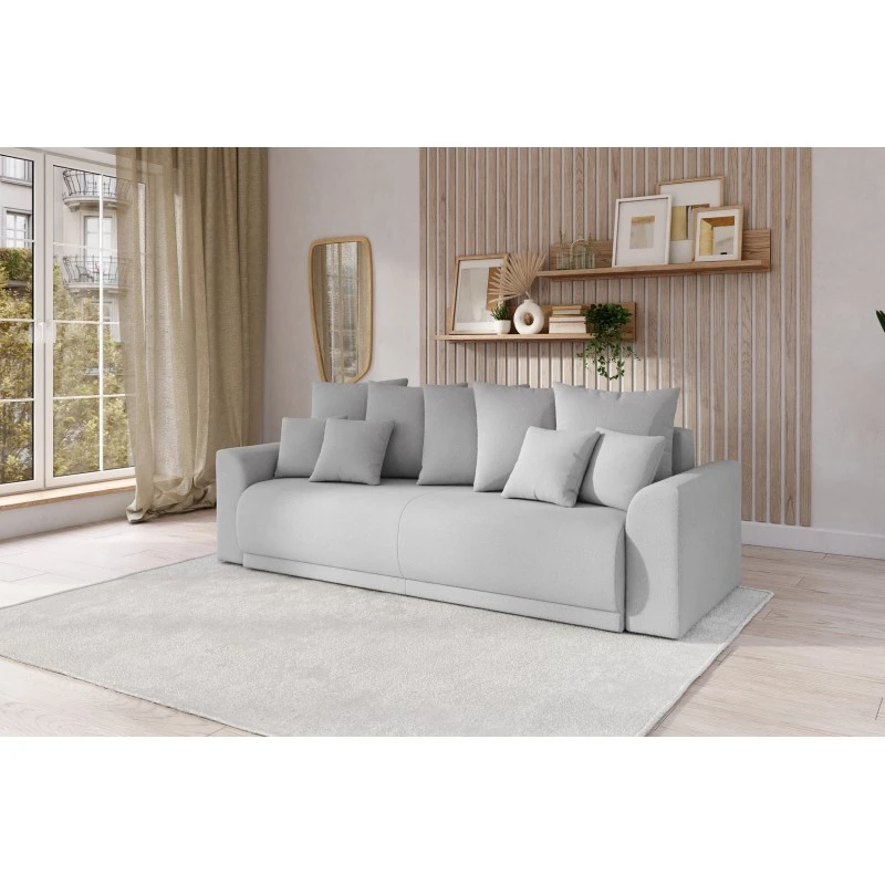 Canapé Droit NOVA Convertible Tissu Gris 3 Places 11 Canapé Droit NOVA Convertible Tissu Gris 3 Places – Image 9