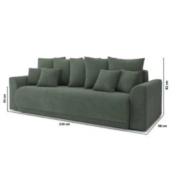 Canapé Droit NOVA Convertible Tissu Vert 3 Places -Mobilia Soldes canape droit nova convertible tissu vert 9