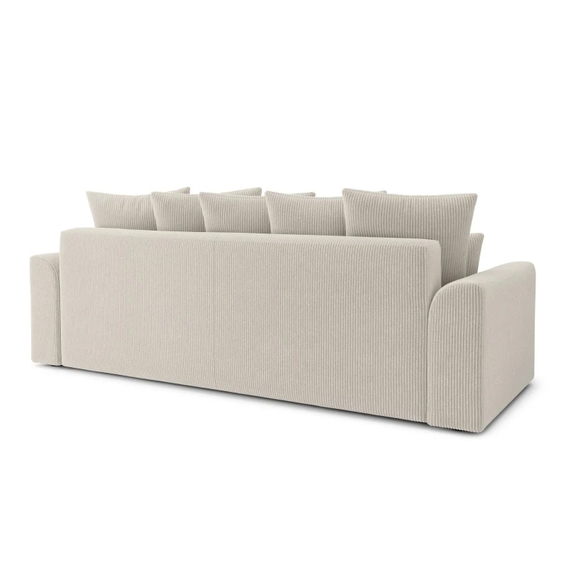 Canapé Droit NOVA Convertible Velours Cotêlé Beige 3 Places 8 Canapé Droit NOVA Convertible Velours Cotêlé Beige 3 Places – Image 6