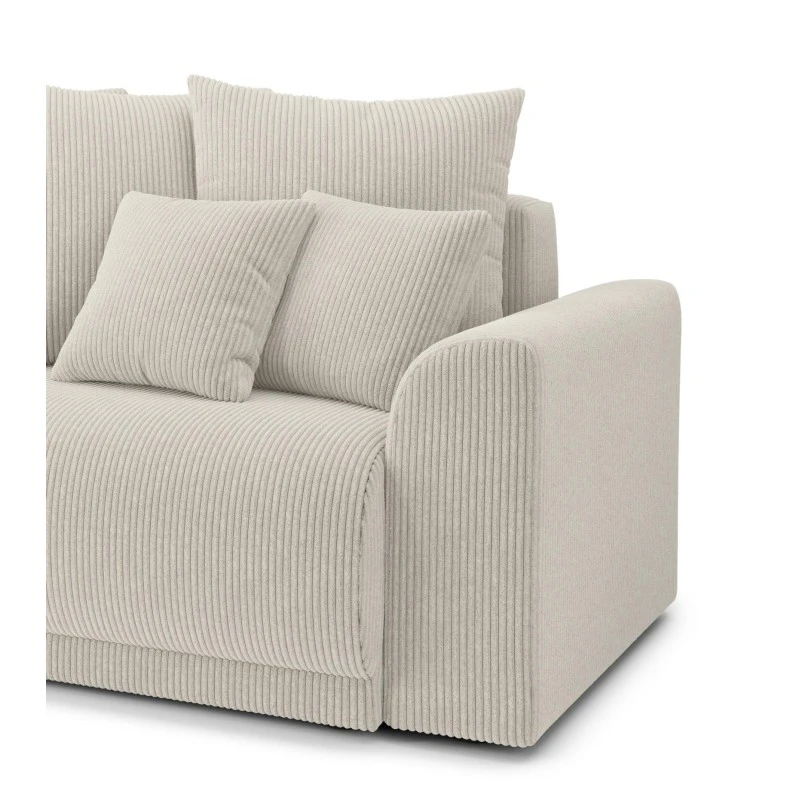 Canapé Droit NOVA Convertible Velours Cotêlé Beige 3 Places 9 Canapé Droit NOVA Convertible Velours Cotêlé Beige 3 Places – Image 7