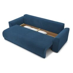 Canapé Droit NOVA Convertible Velours Cotêlé Bleu Cobalt 3 Places -Mobilia Soldes canape droit nova convertible velours cotele bleu cobalt 4