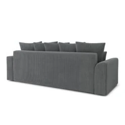 Canapé Droit NOVA Convertible Velours Cotêlé Gris Souris 3 Places -Mobilia Soldes canape droit nova convertible velours cotele gris souris 5