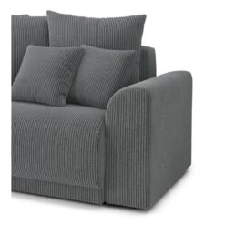 Canapé Droit NOVA Convertible Velours Cotêlé Gris Souris 3 Places -Mobilia Soldes canape droit nova convertible velours cotele gris souris 6