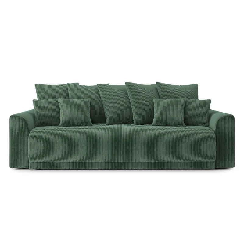 Canapé Droit NOVA Convertible Velours Cotêlé Vert 3 Places 4 Canapé Droit NOVA Convertible Velours Cotêlé Vert 3 Places – Image 2