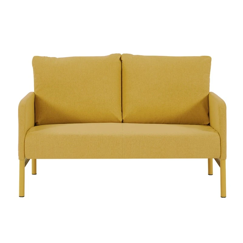 Canapé Droit PANTONE Fixe Tissu Jaune Moutarde 2 Places 4 Canapé Droit PANTONE Fixe Tissu Jaune Moutarde 2 Places – Image 2