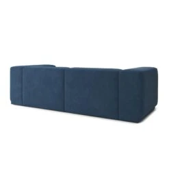 Canapé Droit SACHA Fixe Tissu Bleu 4 Places -Mobilia Soldes canape droit sacha fixe tissu bleu 4 places 3