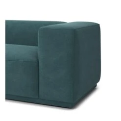 Canapé Droit SACHA Fixe Tissu Bleu Paon 4 Places -Mobilia Soldes canape droit sacha fixe tissu bleu paon 4 places 4