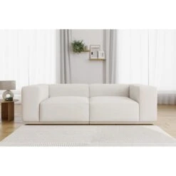 Canapé Droit SACHA Fixe Tissu Crème 4 Places