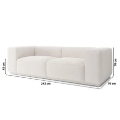 Canapé Droit SACHA Fixe Tissu Crème 4 Places -Mobilia Soldes canape droit sacha fixe tissu creme 4 places 6