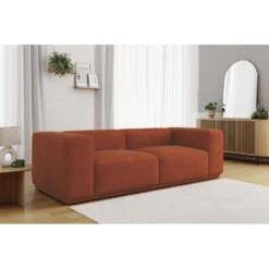 Canapé Droit SACHA Fixe Tissu Terracotta 4 Places 14 Canapé Droit SACHA Fixe Tissu Terracotta 4 Places -Mobilia Soldes canape droit sacha fixe tissu terracotta 4 places 5