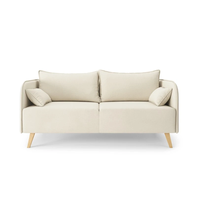 Canapé Droit SARAH Fixe Tissu Beige 3 Places 4 Canapé Droit SARAH Fixe Tissu Beige 3 Places – Image 2