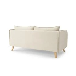 Canapé Droit SARAH Fixe Tissu Beige 3 Places 12 Canapé Droit SARAH Fixe Tissu Beige 3 Places -Mobilia Soldes canape droit sarah fixe tissu beige 3 places 3